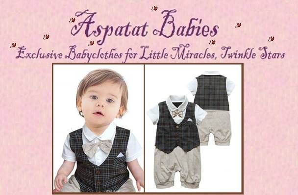 Brown and Beige Christening Baby Grow with a Bow Tie