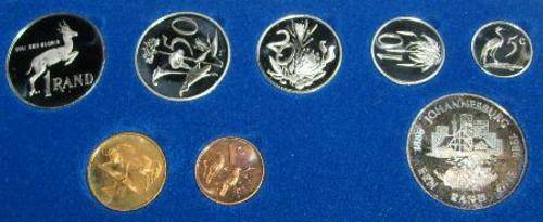 [NO374]  1986 PROOFSET R1/50c/20c/10c/5c/2c/1c/  + JOHANNESBURG  - R1