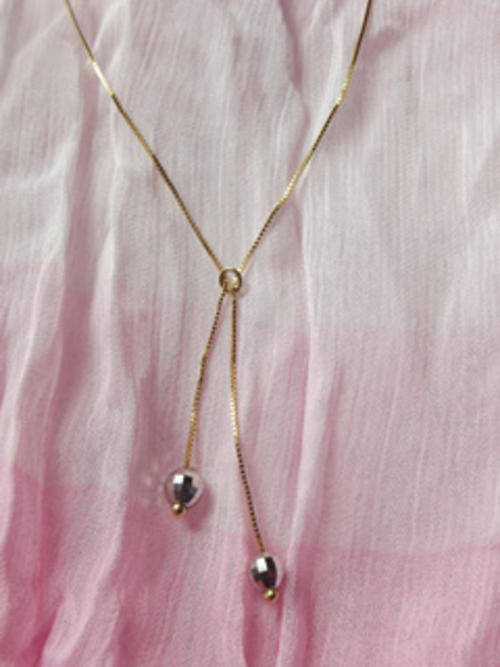 ***Genuine 9ct gold necklace with dangling balls***