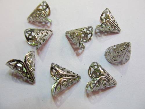 NICKEL FILIGREE DOME BEADCAPS-20PC