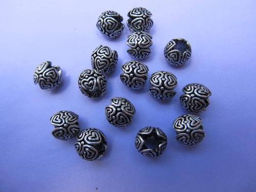 BIG HOLE SPACERS-HEART- 2PC-WILL FIT EUROPEAN BRACELET