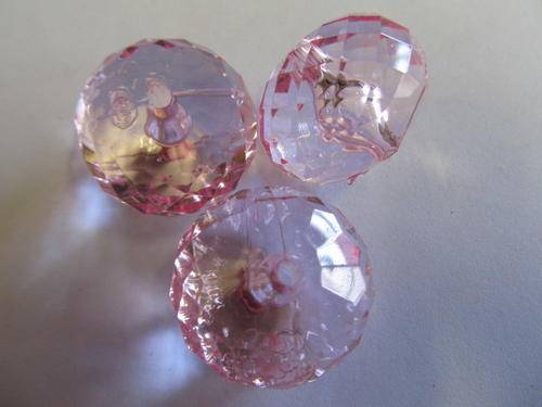 PINK ACRYLIC RONDELLE-2PC