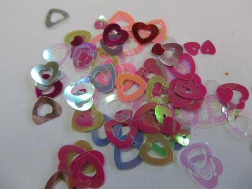 SEQUINS SHAPES- MIXED HEART - 30PC