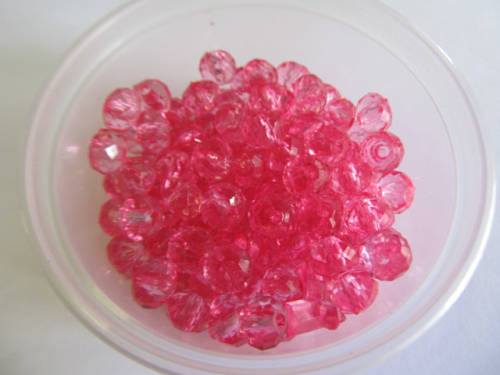 ACRYLIC PINK RONDELLES-40PC-CHEAP COURIER DELIVERY