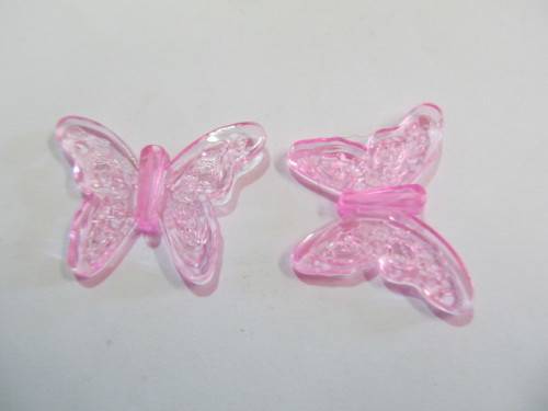 ACRYLIC BUTTERFLY- PINK - 2PC-CHEAP COURIER DELIVERY