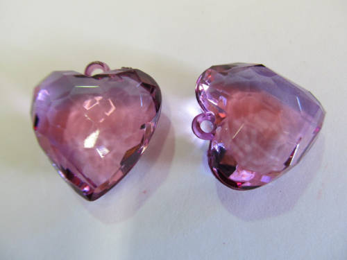 ACRYLIC HEART- PURPLE- 2PC-CHEAP COURIER DELIVERY