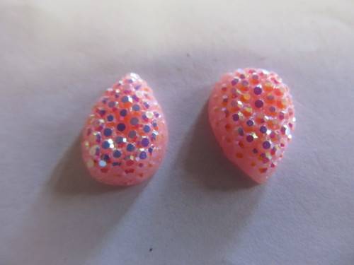 PINK TEARDROP EMBELLISHMENT - 2PC