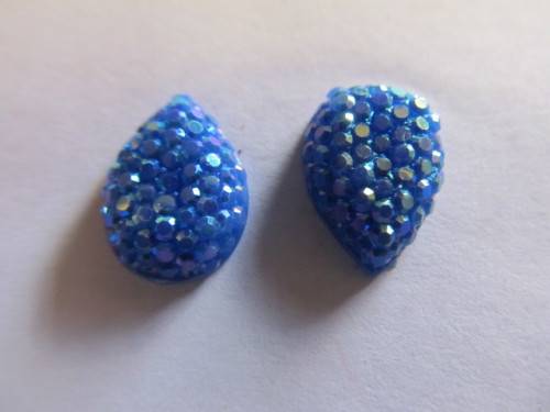 BLUE TEARDROP EMBELLISHMENT - 2PC