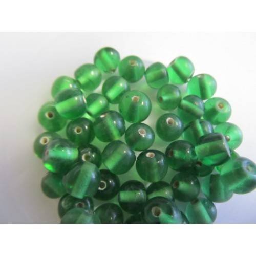 GLASS INDIAN BEADS - CREAM SODA - 14PC