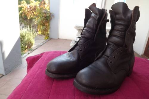 Pair of SADF Brown leather Boots. By D W S 2013 issue - size  10/285W. Good condition