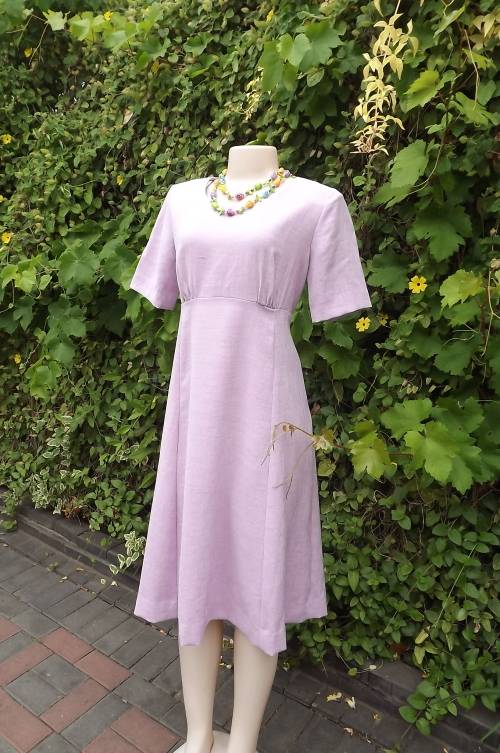 Lovely empire style violet colour short sleeve boutique made dress.A line skirt.Size 36/12.