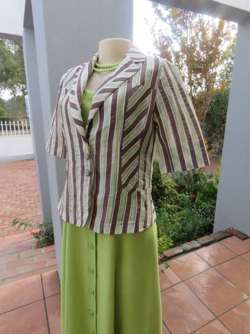 State of the art striped,size 34/10 top/jacket.By EHWAN MOS KLEIN-Dutch designer.Boutique sample.