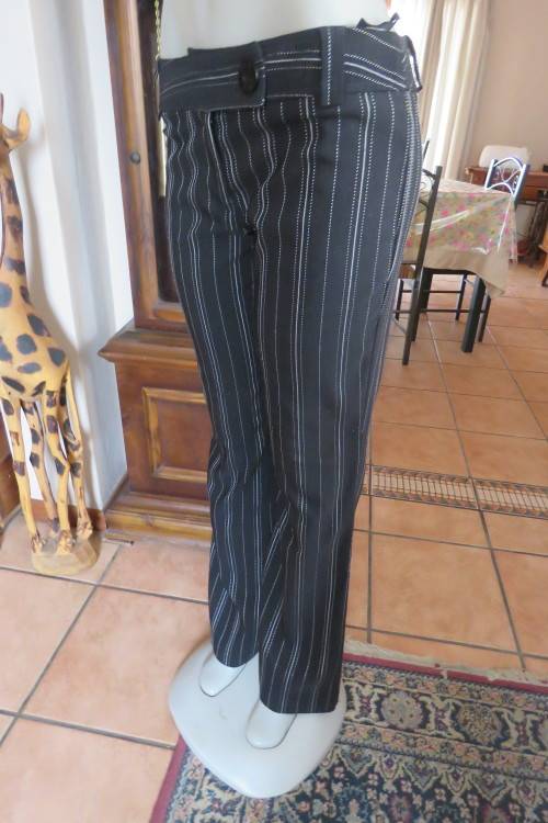 Pinstripe monochrome bootcut med. rise pants by `INWEAR` in size 36/12 with belt loops. As new