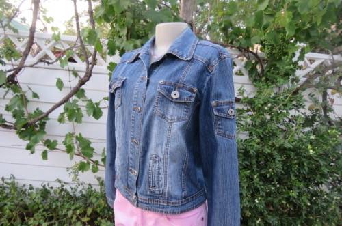 Cheecky biker style denim jacket size 36/12. In polycotton stretch fabric by 'Network'
