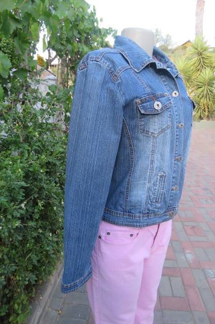 Cheecky biker style denim jacket size 36/12. In polycotton stretch fabric by 'Network'