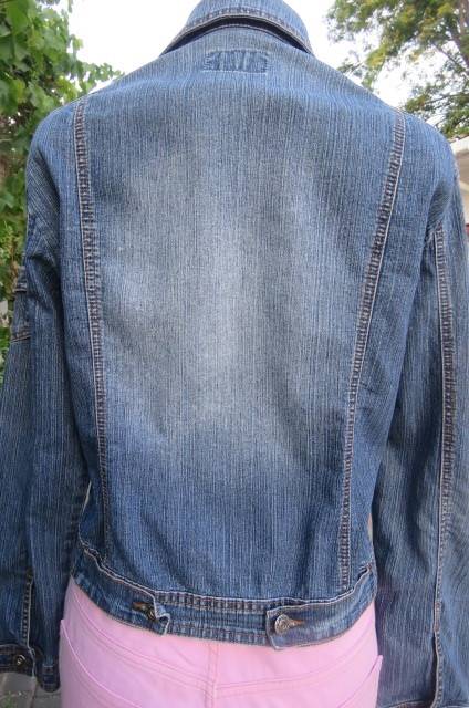 Cheecky biker style denim jacket size 36/12. In polycotton stretch fabric by 'Network'