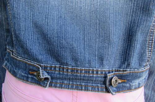 Cheecky biker style denim jacket size 36/12. In polycotton stretch fabric by 'Network'