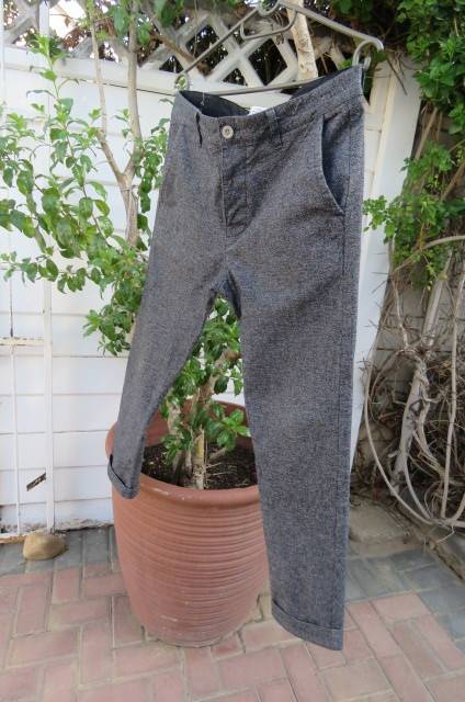 Men's Fashion salt and pepper look cropped stretch skinny pants size 32 by 'Topman'.