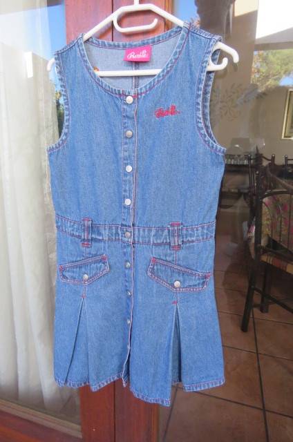 Cute denim 'Barbie' dress for young girl of 8 years old by 'Woolworths'.