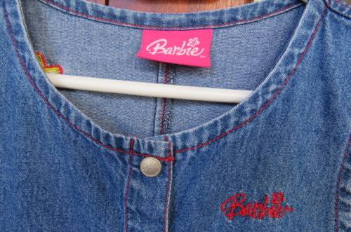 Cute denim 'Barbie' dress for young girl of 8 years old by 'Woolworths'.