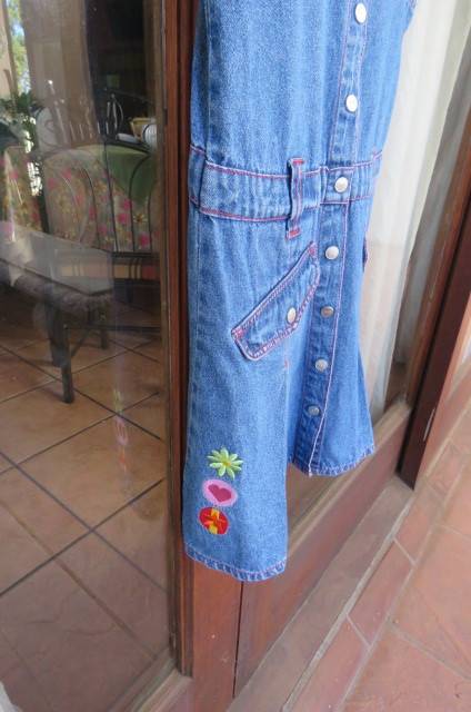 Cute denim 'Barbie' dress for young girl of 8 years old by 'Woolworths'.