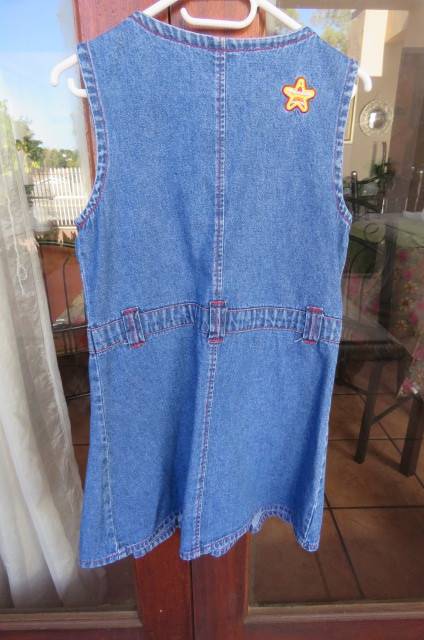 Cute denim 'Barbie' dress for young girl of 8 years old by 'Woolworths'.