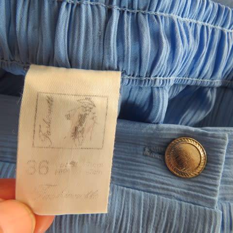Sapphire blue button down vintage skirt by FASHIONETTE in size 36/12.Elasticated waist back.