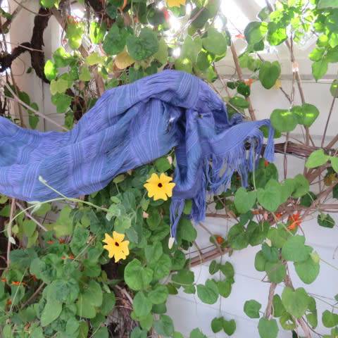 Amazing offer! Purple/blue hand woven scarf done by the Long neck ladies of Burma.Length 130cm.