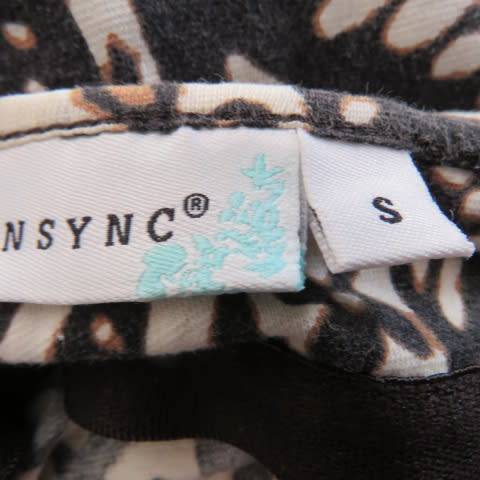 Sexy strappy top in brown and beige patterned stretch cotton fabric.Size 34/10 by INSYNC. Good cond.