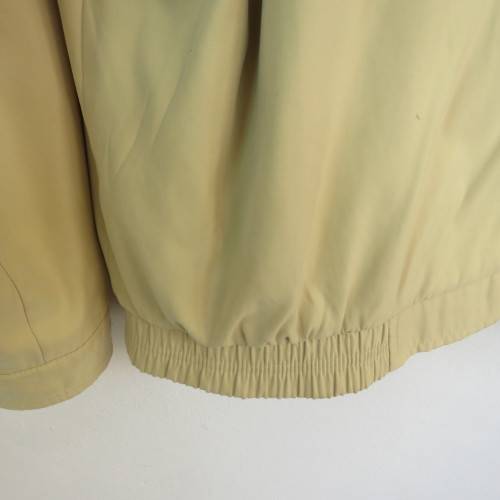 Men's rich cream jacket with zip up front by LETTFIELD size XXL.Blue and cream stripe lining.