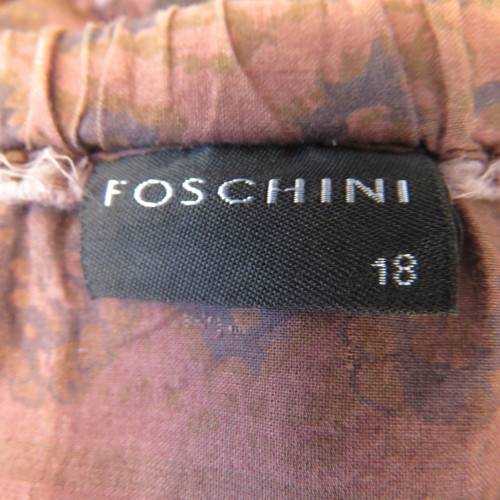 Tiered 100% cotton skirt in shades of brown with horizontal border patterns.Size 42/18 by FOSHINI