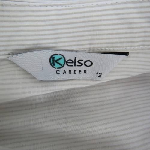Ageless 'Kelso Career' top with elbow length cuffed sleeves size 36/12. Yoked back. New condition.