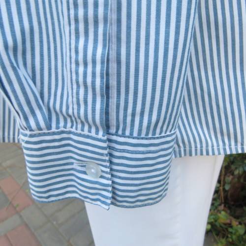 Casual long sleeve shirt in white and dark green vertical stripes by WOOLWORTHS in size 46/22.As new