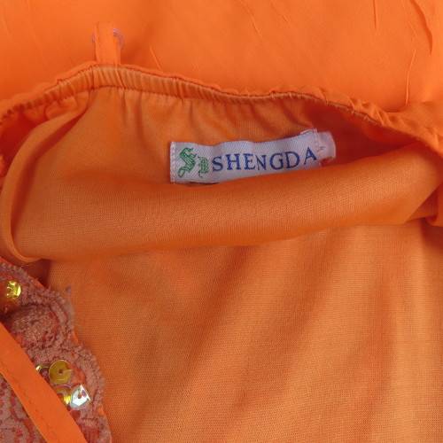 Lovely bright orange top. Thin adjustable straps. Pointed hemline. Size 36/12 by ` Shenga`. As new.