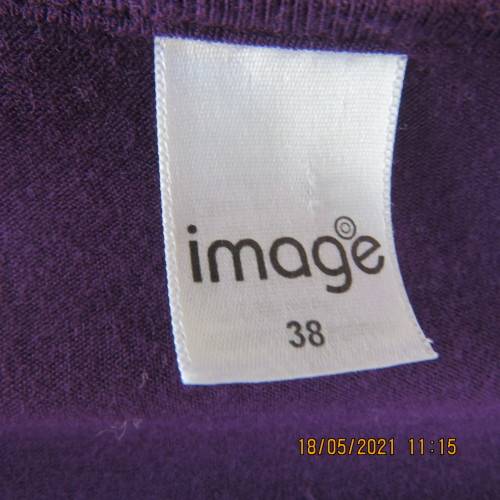 Beautiful dark purple stretch viscose size 38/14 long sleeve dress with empire waist.Straps to tie.