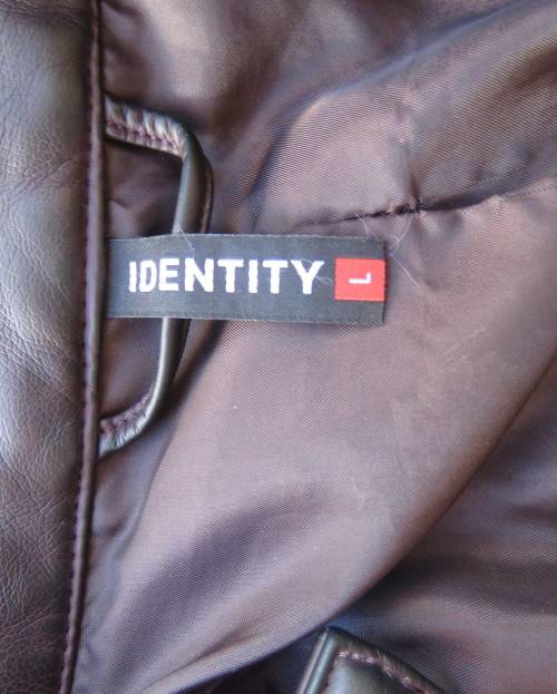 Men`s choc brown faux leather bikers zip-up jacket size MED.(105cm) by IDENTITY. New condition.