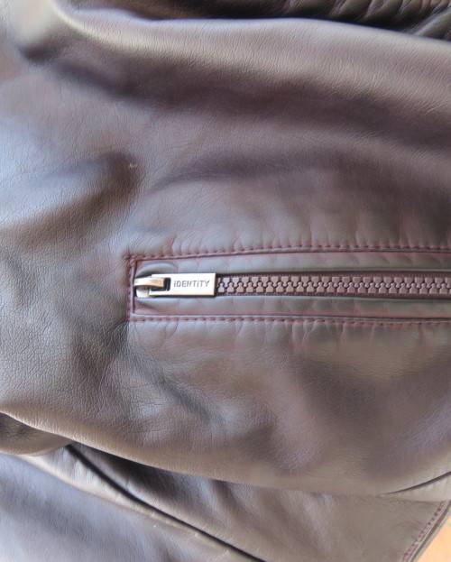 Men`s choc brown faux leather bikers zip-up jacket size MED.(105cm) by IDENTITY. New condition.