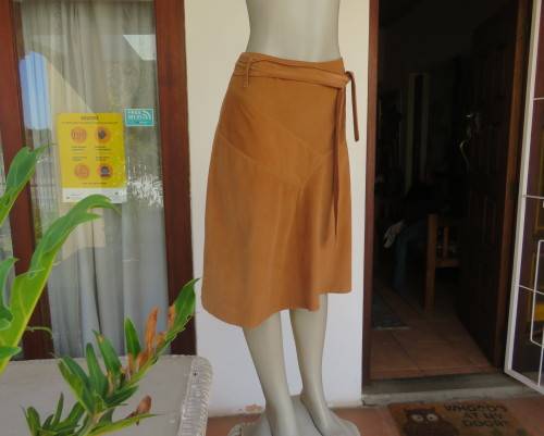 Corded calf length A Line skirt in granola with unique front panels.Size 38/14.Bandless.As new
