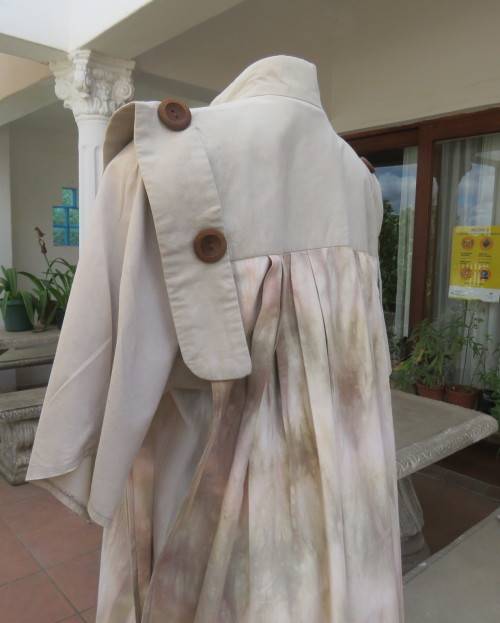 Boutique made 2 pc slip over dolman sleeve top and long open sleeveless pleated jacket by JOLINE 36+