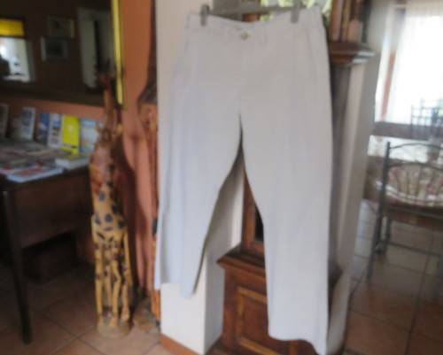 Men`s pure cotton beige straight legged pants by WOOLWORTHS size 40.Pockets sides/back.Good cond.