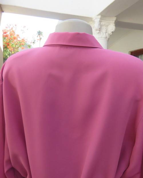 Fabulous silky watermelon pink long sleeve silky polyester blouse by KARISMA size 44/20.. As new.