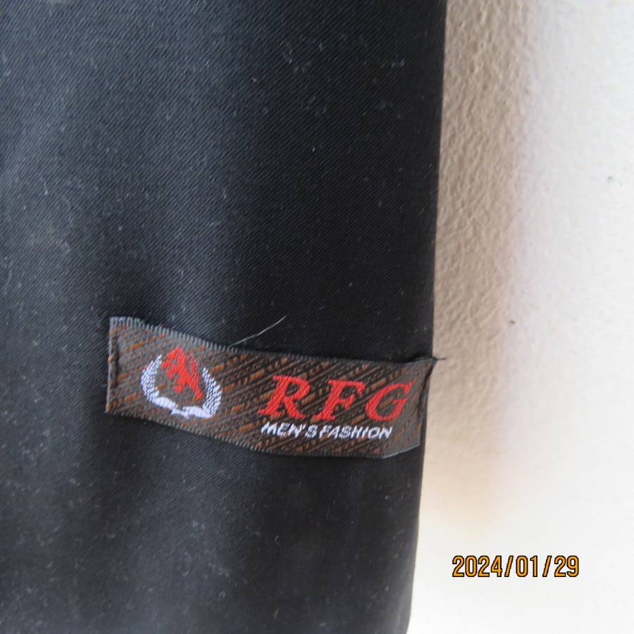 Very black handsome men`s jacket with 3 button closure. By RFG Clothing size 44/46. Brand new.