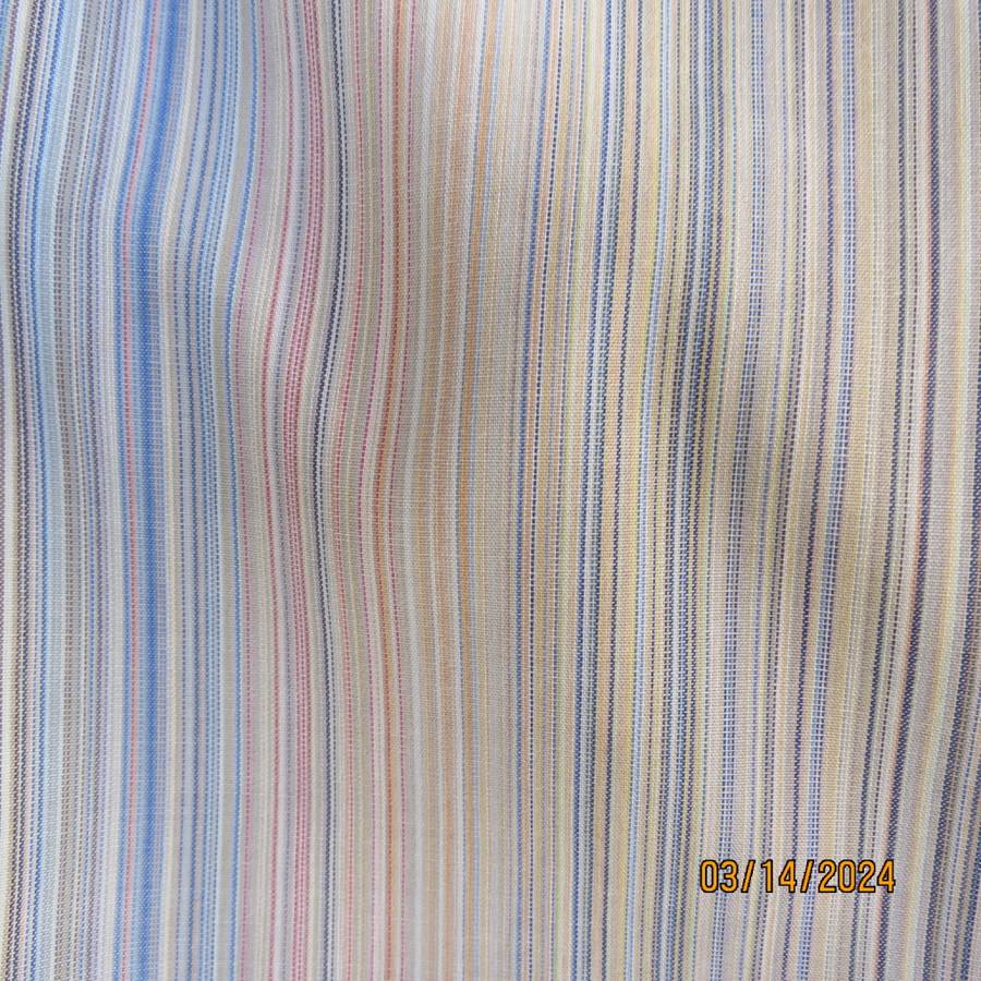 Pretty casual long sleeve shirt in different soft colour vertical stripes. Size 40. Boutique made.