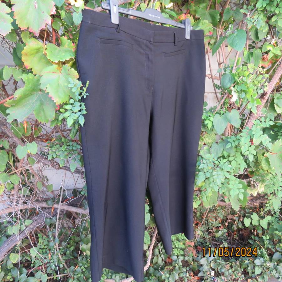 Very black smart PENNY C cropped pants size 42. Dummy pockts. Polyester stretch. As new