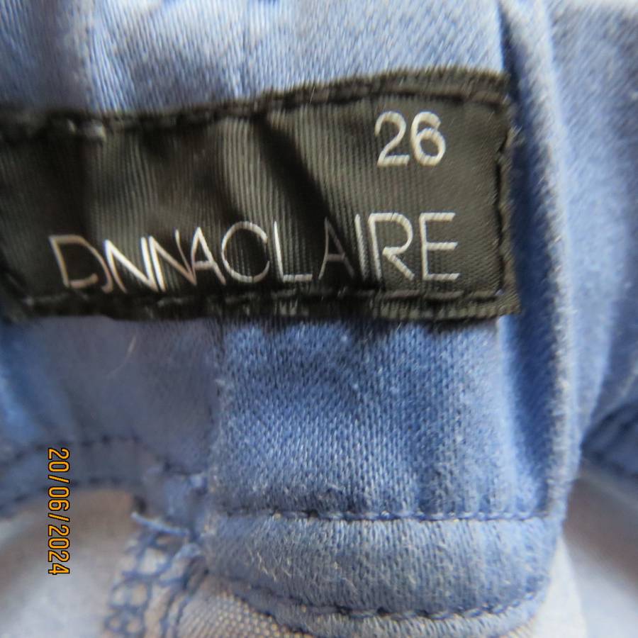 Cobalt blue DONNA CLAIRE size 50 polycotton stretch pants. Flat front/elasticated waist back.