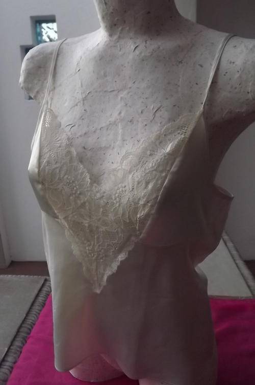 Cream Polyester/Satin Camisole