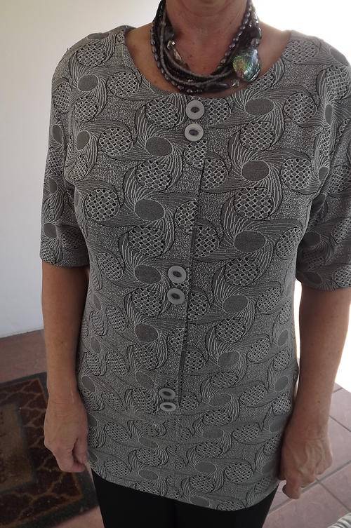 Ladies Top from designer Wenyu Lu in polyester stretch size 38/14