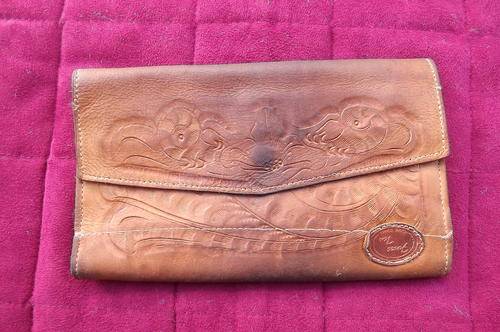 Force Ten Tan Colour Genuine Leather Purse - 11.5x18.5cm - inside as new - outside used cond. XXX