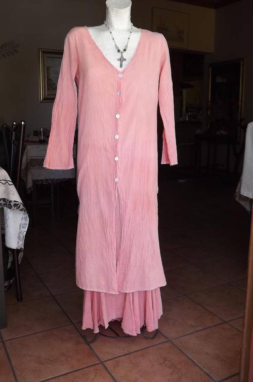 Apricot Colour Tie Dyed 2 Piece - Skirt in size 16/40 & Long Coat in size 14/38 by Love