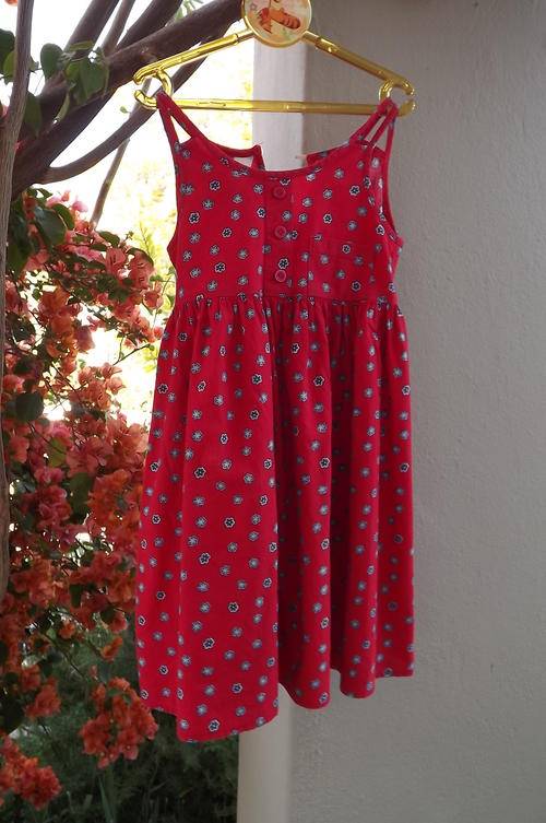Red Floral Dress for Summer with Double Straps by Woolworths for 2 to 3 year old - good cond